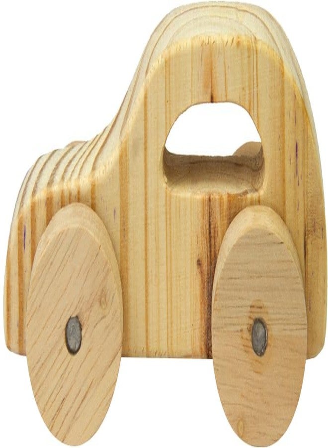 Keebori Wooden Organic Toy Car Push Vehicle 25 mm Thick Natural Handcrafted Toy for Toddlers, Montessori Inspired Safe, Smooth & Durable Wooden Toys Eco-Friendly Baby Toys (CAR) - Image 1
